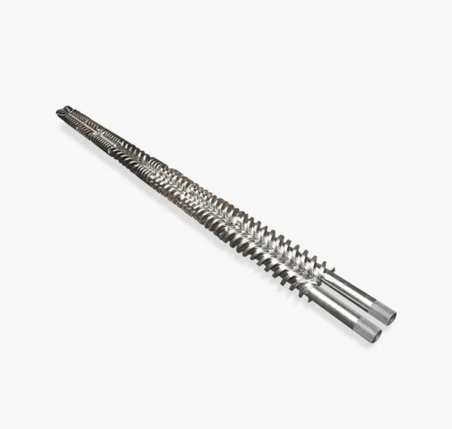 How does Flat Twin Screw technology achieve efficient material mixing, conveying and processing?